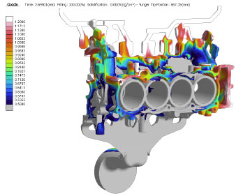 제품명 : CYLINDER BLOCK 용탕 재질 : ALDC12 (KS)